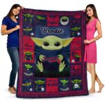 custom atlanta braves baby yoda navy blanket best selling