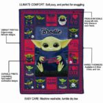 custom atlanta braves baby yoda navy blanket best selling