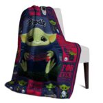 custom atlanta braves baby yoda navy blanket best selling