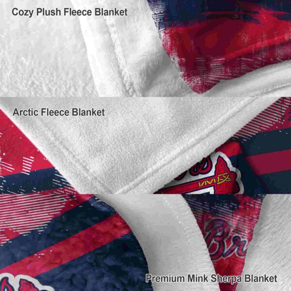 custom atlanta braves grunge streaks navy blanket premium grade