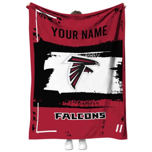 custom atlanta falcons paint strokes red white blanket best selling
