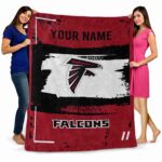 custom atlanta falcons paint strokes red white blanket best selling