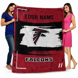 custom atlanta falcons paint strokes red white blanket fashion forward