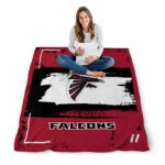 custom atlanta falcons paint strokes red white blanket best selling