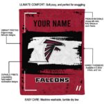 custom atlanta falcons paint strokes red white blanket best selling