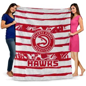 custom atlanta hawks floral stripes red white blanket fashion forward