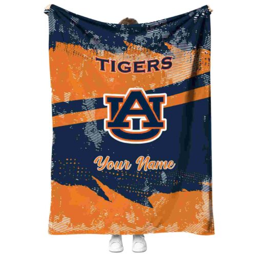 custom auburn tigers grunge streaks navy blue blanket best selling