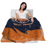 custom auburn tigers grunge streaks navy blue blanket best selling