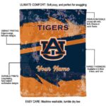 custom auburn tigers grunge streaks navy blue blanket best selling