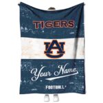 custom auburn tigers grunge texture navy blue white blanket best selling