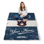 custom auburn tigers grunge texture navy blue white blanket best selling