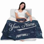 custom auburn tigers grunge texture navy blue white blanket best selling