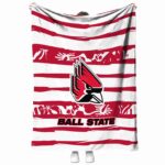 custom ball state cardinals floral stripes red white blanket best selling