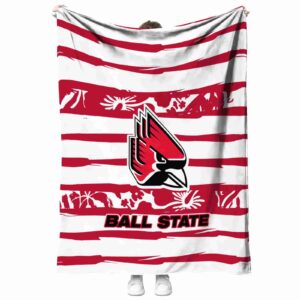 custom ball state cardinals floral stripes red white blanket best selling