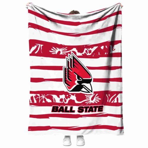 custom ball state cardinals floral stripes red white blanket best selling