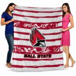 custom ball state cardinals floral stripes red white blanket fashion forward