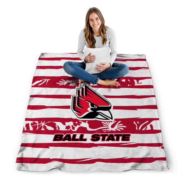 custom ball state cardinals floral stripes red white blanket high quality