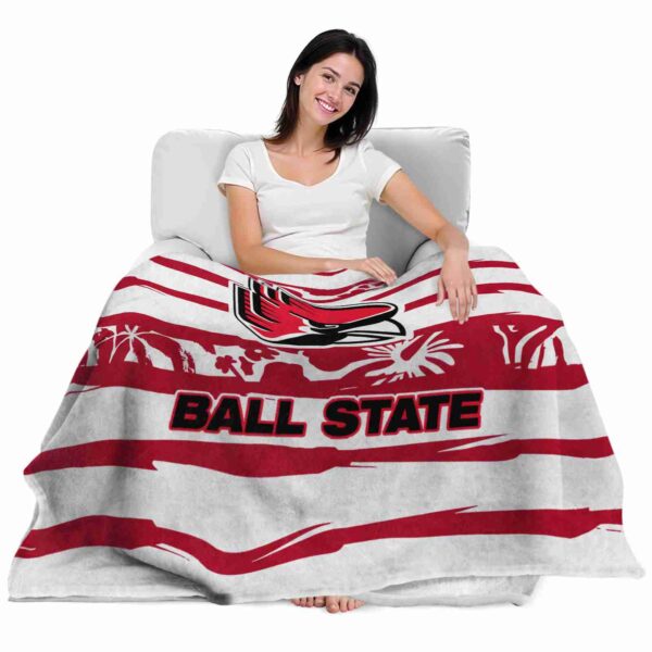 custom ball state cardinals floral stripes red white blanket latest model