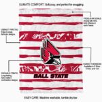 custom ball state cardinals floral stripes red white blanket new arrival
