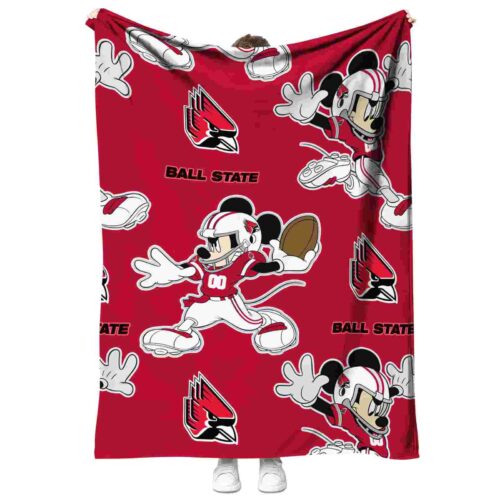 custom ball state cardinals mickey red blanket best selling