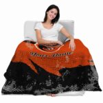 custom baltimore orioles grunge streaks orange blanket best selling