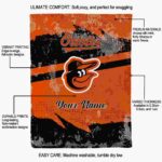 custom baltimore orioles grunge streaks orange blanket best selling