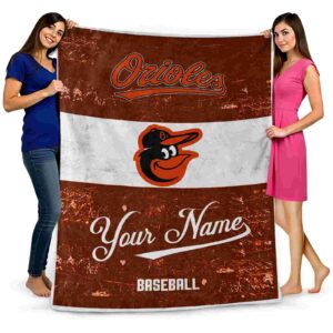 custom baltimore orioles grunge texture orange white blanket fashion forward