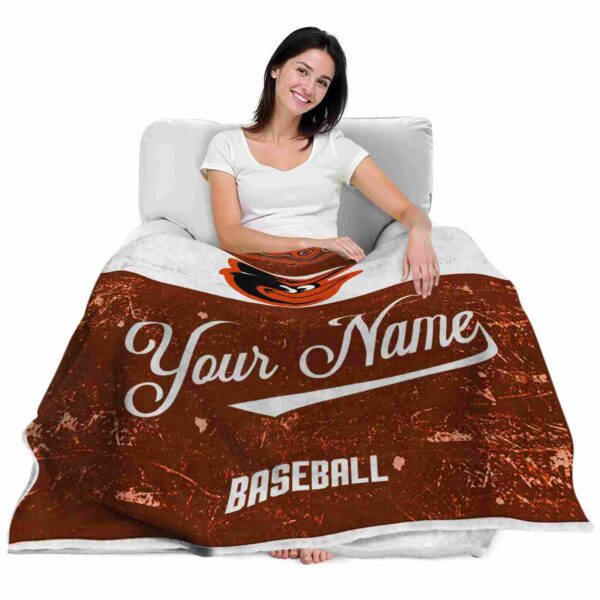 custom baltimore orioles grunge texture orange white blanket latest model