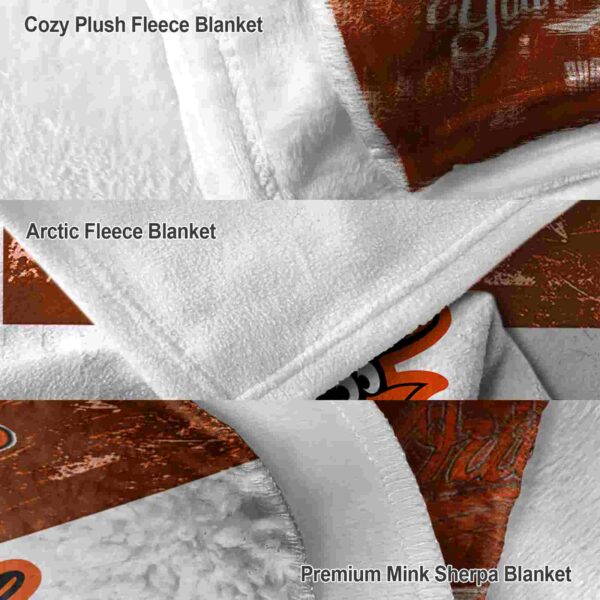 custom baltimore orioles grunge texture orange white blanket premium grade