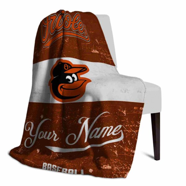 custom baltimore orioles grunge texture orange white blanket top rated