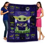 custom baltimore ravens baby yoda purple blanket best selling