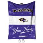 custom baltimore ravens grunge texture purple white blanket best selling