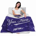 custom baltimore ravens grunge texture purple white blanket best selling