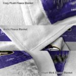 custom baltimore ravens grunge texture purple white blanket best selling