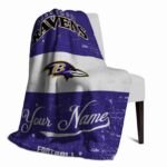 custom baltimore ravens grunge texture purple white blanket best selling