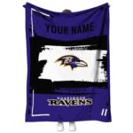 custom baltimore ravens paint strokes purple white blanket best selling