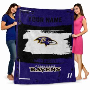 custom baltimore ravens paint strokes purple white blanket fashion forward