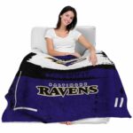 custom baltimore ravens paint strokes purple white blanket best selling