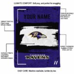 custom baltimore ravens paint strokes purple white blanket best selling