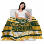 custom baylor bears floral stripes green white blanket best selling