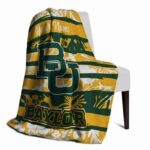 custom baylor bears floral stripes green white blanket best selling