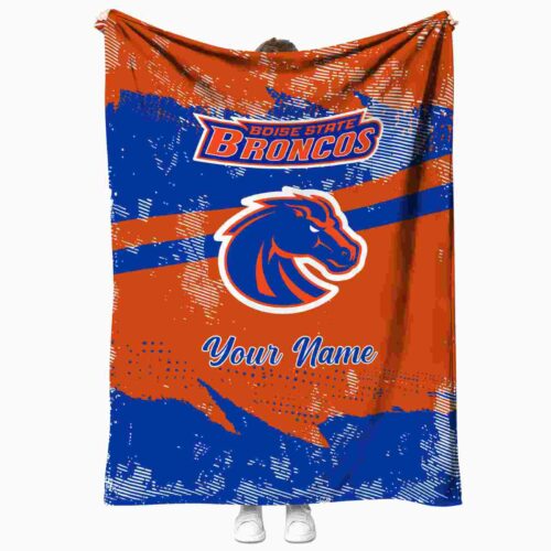 custom boise state broncos grunge streaks orange blanket best selling