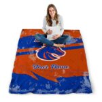 custom boise state broncos grunge streaks orange blanket best selling