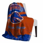 custom boise state broncos grunge streaks orange blanket best selling