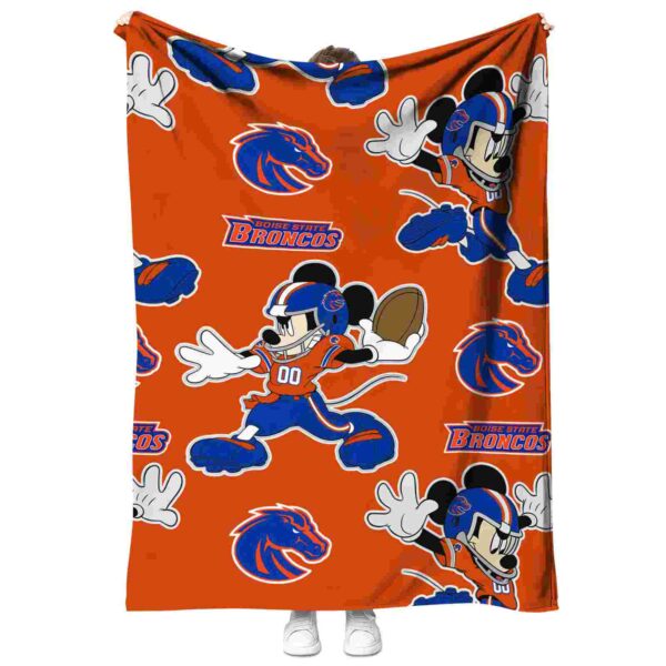 custom boise state broncos mickey orange blanket best selling