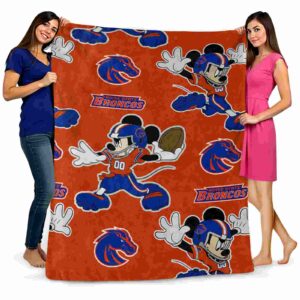 custom boise state broncos mickey orange blanket fashion forward