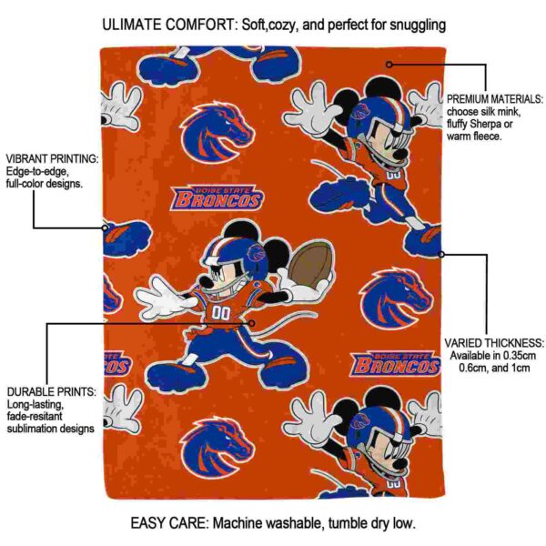 custom boise state broncos mickey orange blanket new arrival