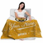 custom boston bruins grunge texture gold white blanket latest model