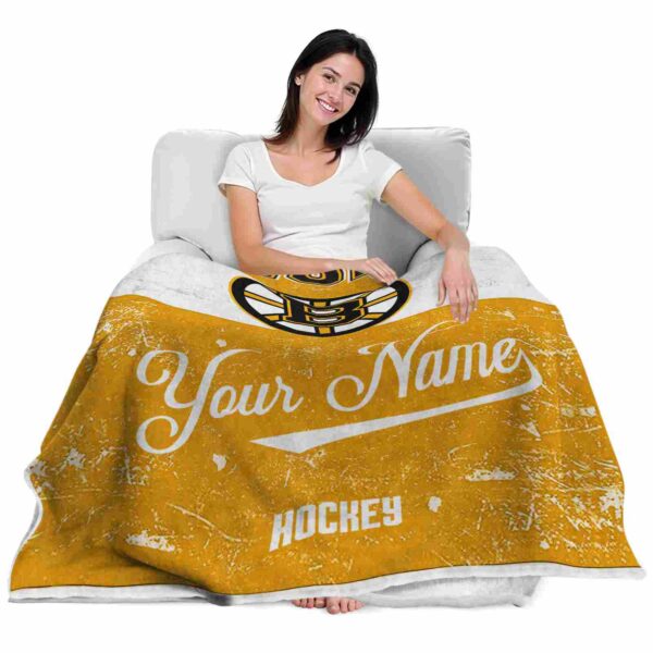 custom boston bruins grunge texture gold white blanket latest model