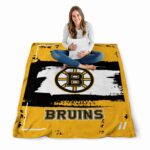 custom boston bruins paint strokes gold white blanket high quality